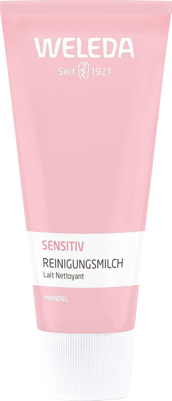 WELEDA Bio Mandel Sensitiv Reinigungsmilch, Sanfte Porentiefe Naturkosmetik Reinigung Für Sensible Haut Im Gesicht, Geeignet Für Neurodermitiker Und Schonende Entfernung Von Make-Up (1 X 75 Ml)