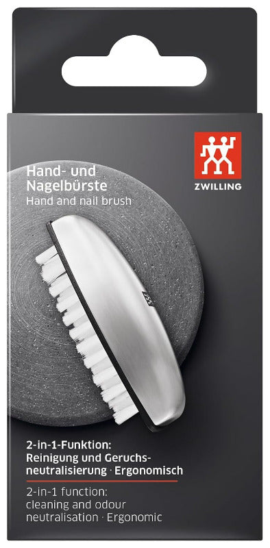 ZWILLING Hand Und Nagelbürste (Waschbürste, Fingernagelreiniger, Reinigung Und Neutralisierung Von Unangenehmen Gerüchen), Edelstahl Mattiert
