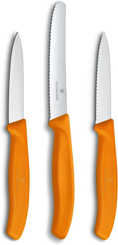 VICTORINOX Swiss Classic Vegetable Knife Set – 3-Piece, Red