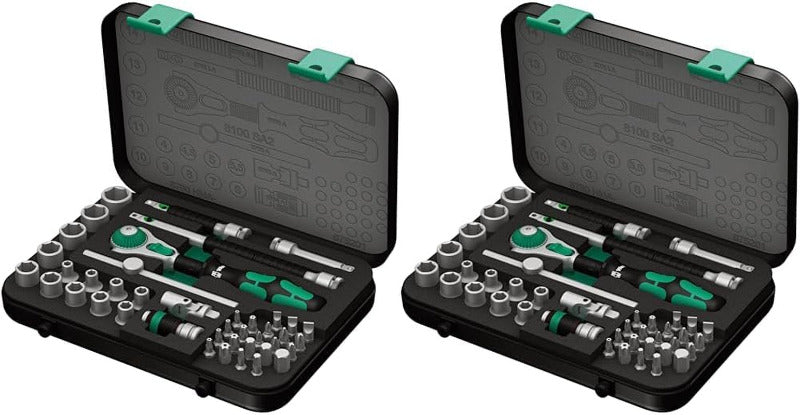 WERA Zyklop Speed Ratchet Set 8100 SA 6, 1/4" Drive, Metric, 28-Piece – Chrome Finish