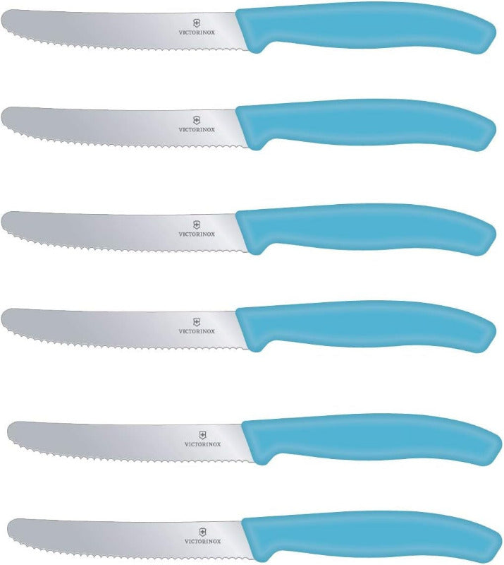 Victorinox 6-Piece Swiss Classic Table Knife Set | Wavy Edge | Multi-Color | Swiss Made