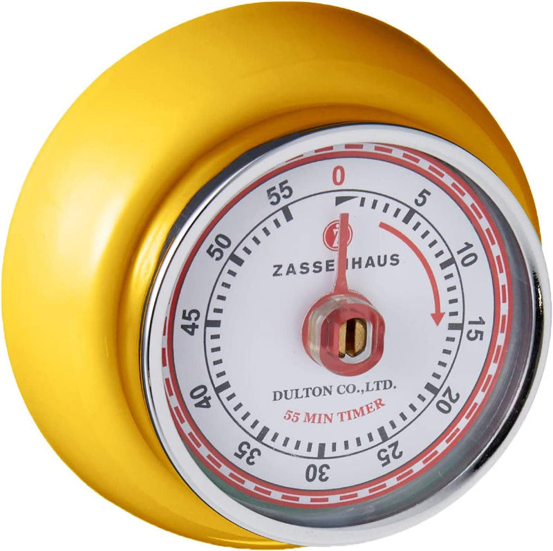 ZASSENHAUS Speed Kitchen Timer – Analog Countdown Clock with Alarm (White)
