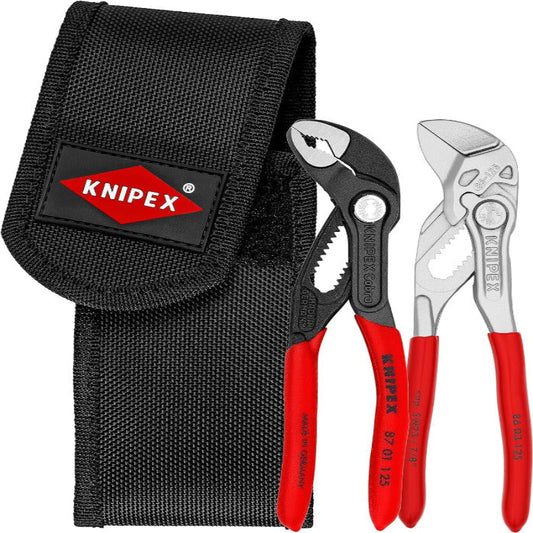 KNIPEX Mini Pliers Set in Tool Belt Pouch - 87 01 125 & 86 03 125 | 160 mm | 00 20 72 V04