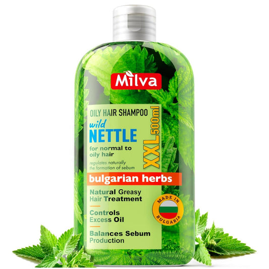 MILVA Nettle Shampoo for Oily Hair – 500ml | Deep Cleansing & Anti-Dandruff Formula