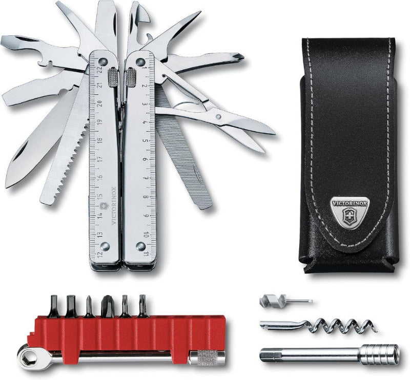 VICTORINOX Swisstool X Plus Ratchet in Nylon-Etui (38 Functions, Scissors, Wood Saw)