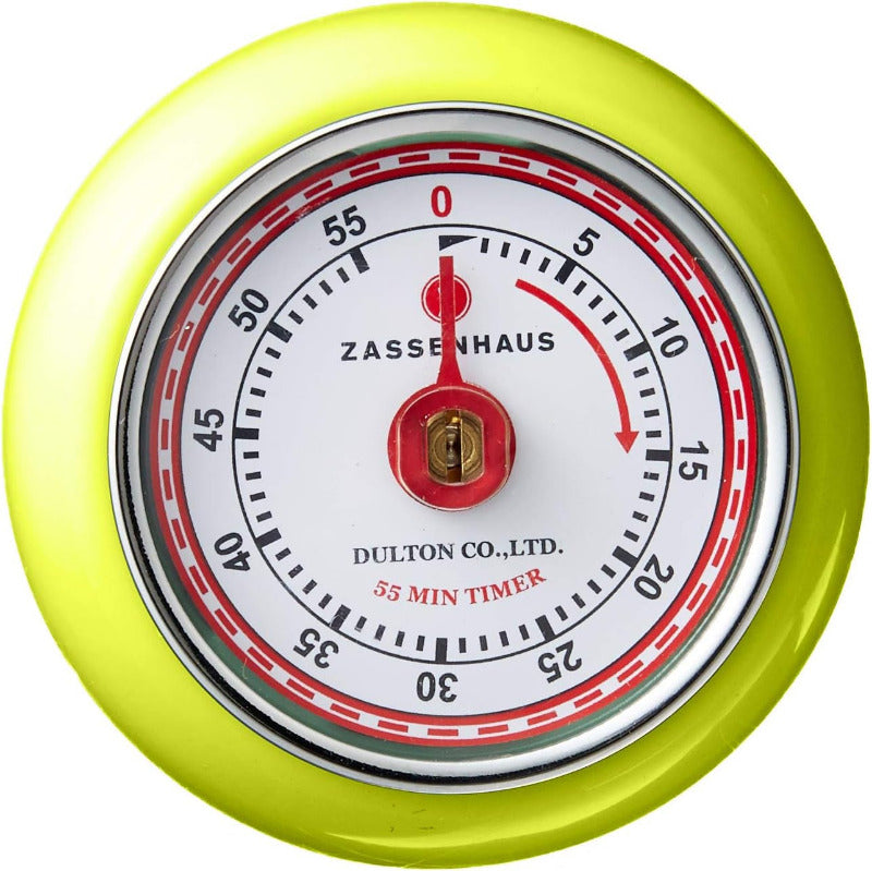 ZASSENHAUS Speed Kitchen Timer – Kiwi Green | 7 cm Stainless Steel