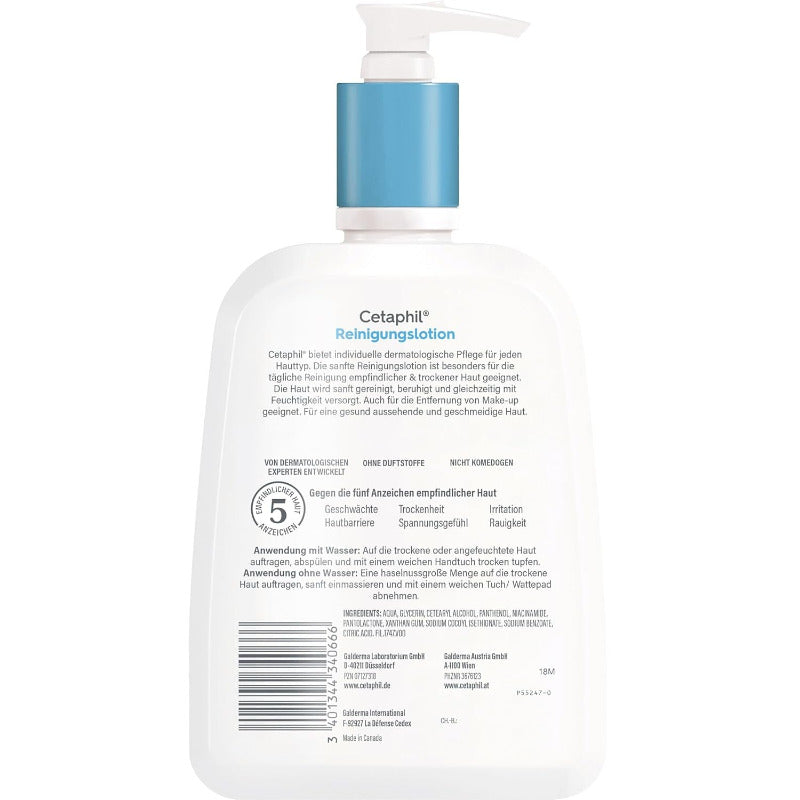 CETAPHIL Gentle Skin Cleanser – 460ml For Dry & Sensitive Skin | Soap-Free | No-Rinse Option | Fragrance-Free