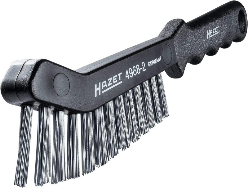 HAZET Bremssattelbürste 4968-2 I Schmale Ausführung, Kunststoff-Griff Mit Aufhängebohrung I Zum Entfernen Von Hartnäckigem Bremsstaub Und Schmutz Im Scheibenbremssattel