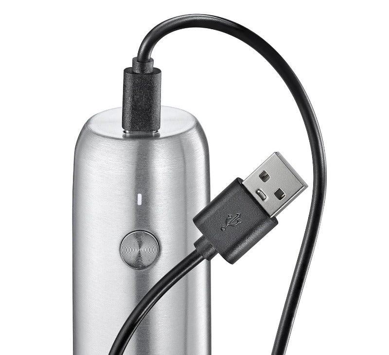 ZASSENHAUS Cologne Electric Pepper Mill – 14 cm | Adjustable Ceramic Grinder | Stainless Steel