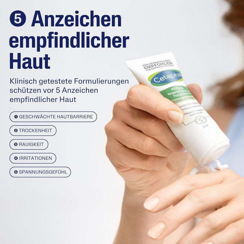 CETAPHIL Repair Regenerating Hand Cream 50ml – For Dry, Sensitive & Overworked Hands