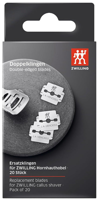 ZWILLING Callus Shaver Replacement Blades – Double-Edged, 20-Pack Refill Blades for Hornhaut Hobel, Stainless Steel