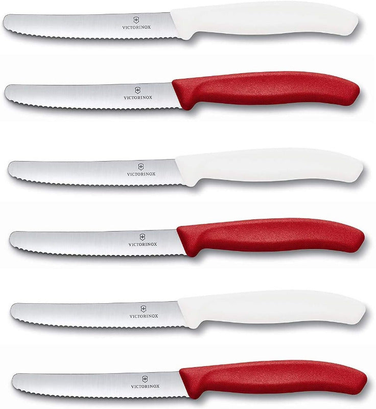 Victorinox 6-Piece Swiss Classic Table Knife Set | Wavy Edge | Multi-Color | Swiss Made