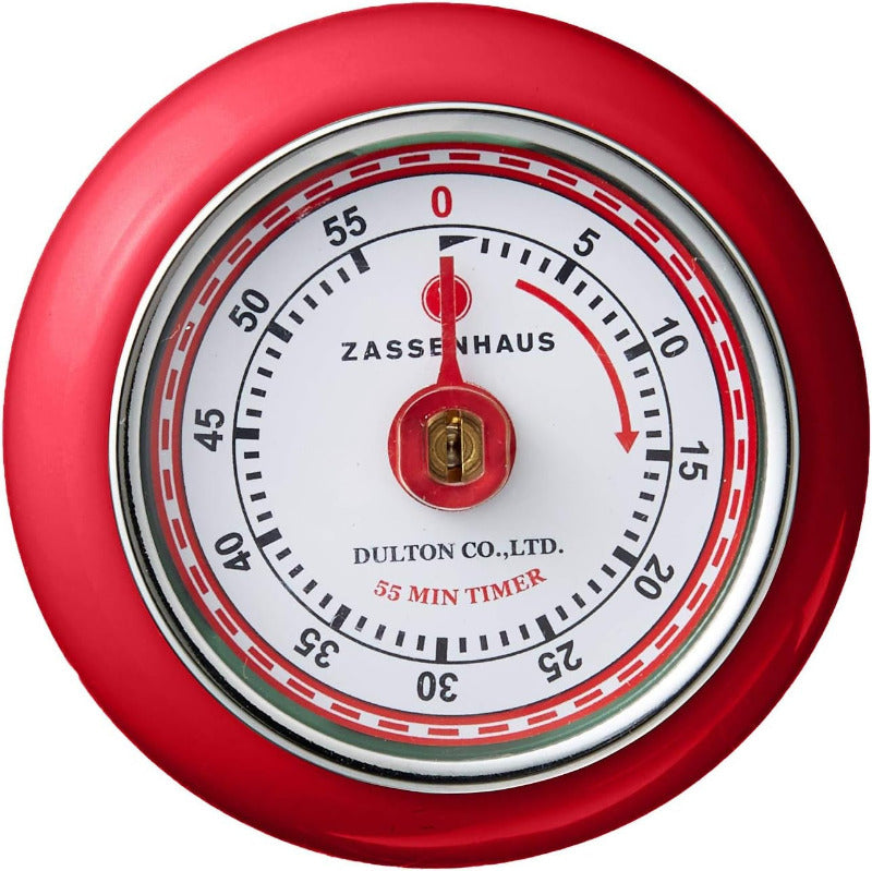 ZASSENHAUS SPEED Kitchen Timer – Red | Analog Countdown with Alarm