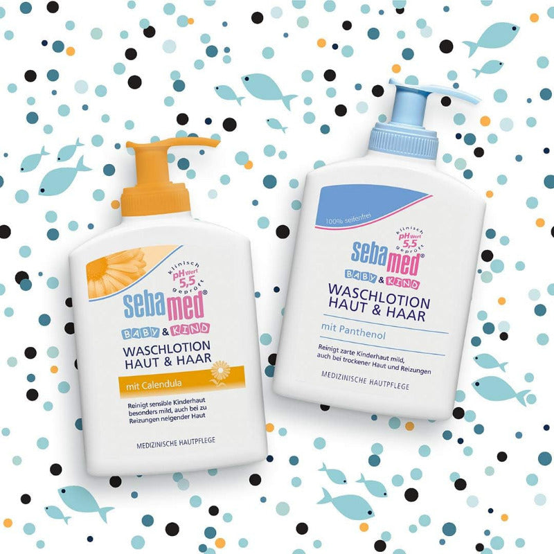 Sebamed Baby & Kind Waschlotion Haut & Haar Mit Calendula 200 Ml, Reinigt Sensible Kinderhaut Besonders Mild, Auch Bei Zu Reizungen Neigender Haut