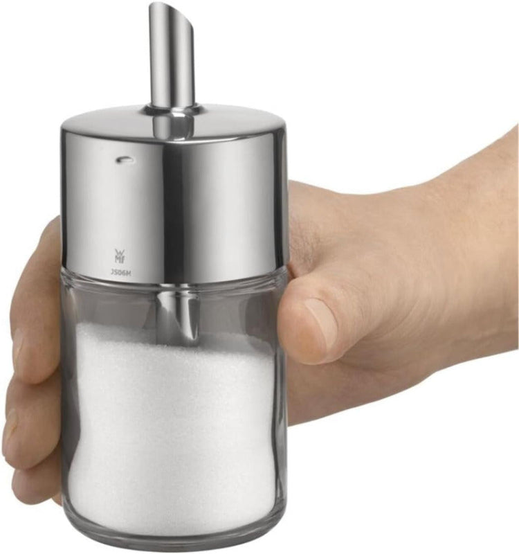 WMF Barista Sugar Dispenser – 240g Glass & Polished Cromargan Stainless Steel
