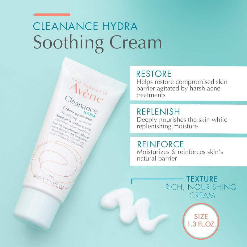AVENE Eau Thermale Clean-Ac Soothing Cream – Rich Moisturizer for Acne-Prone, Dry Skin
