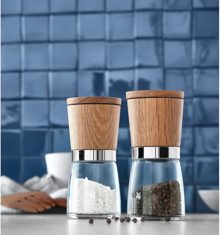 WMF Ceramill Nature Salt & Pepper Mill Set – 2-Pieces Wooden Mills with Ceramic Grinder