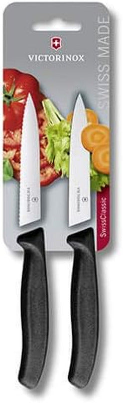 Victorinox Swiss Classic Vegetable Knife Set – Extra Sharp Swiss Made Blades with Ergonomic Black Handles