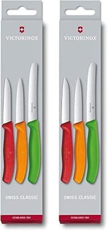 VICTORINOX Swiss Classic Vegetable Knife Set – 3-Piece, Red