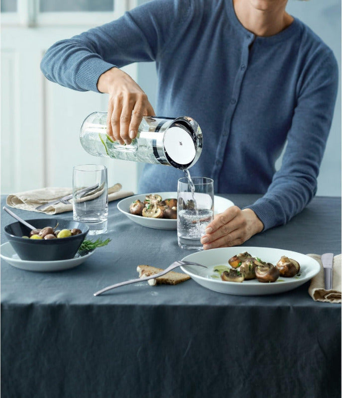 WMF Motion Water Carafe – 1.25L Glass Carafe with Silicone Lid
