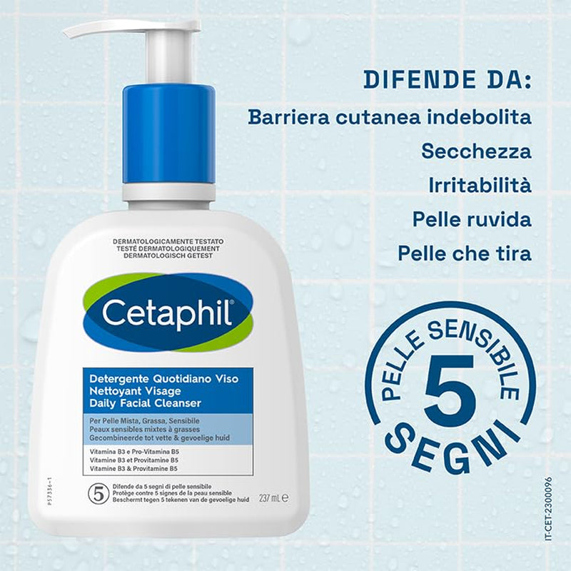 CETAPHIL Daily Facial Cleanser - 237ml | Pore-Minimizing & Non-Comedogenic Formula