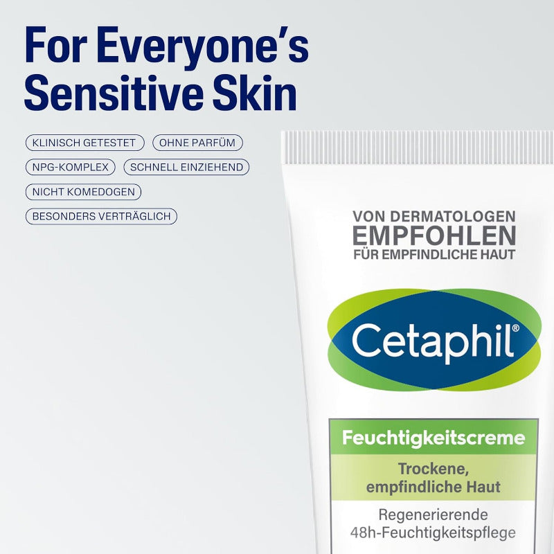 CETAPHIL Moisturizing Cream 85ml – 48H Hydration for Dry & Sensitive Skin