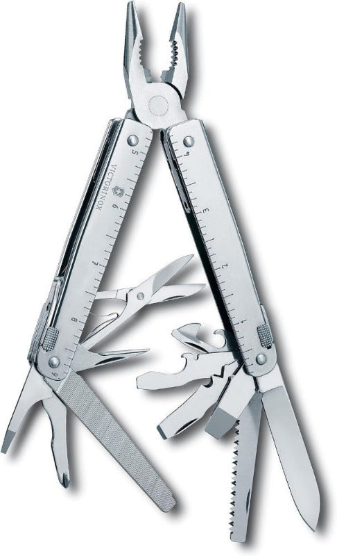 VICTORINOX Swisstool X Plus Ratchet in Nylon-Etui (38 Functions, Scissors, Wood Saw)