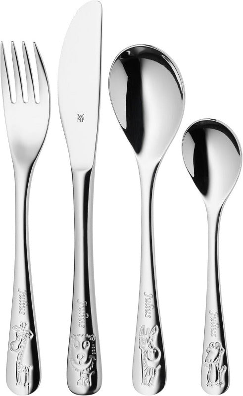 WMF Safari Children’s Cutlery Set – 4-Pieces Animal Motif (No Engraving)