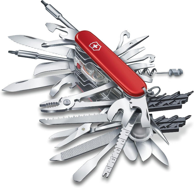 VICTORINOX Swiss Champ XXL 91mm – 73 Function Swiss Army Knife, Red