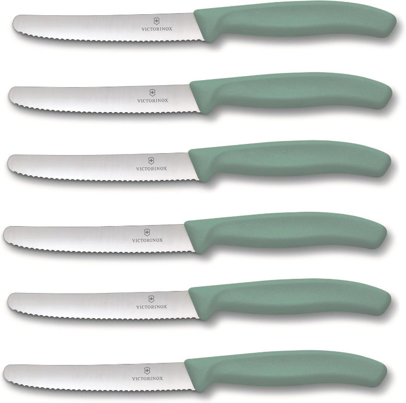 Victorinox 6-Piece Swiss Classic Table Knife Set | Wavy Edge | Multi-Color | Swiss Made