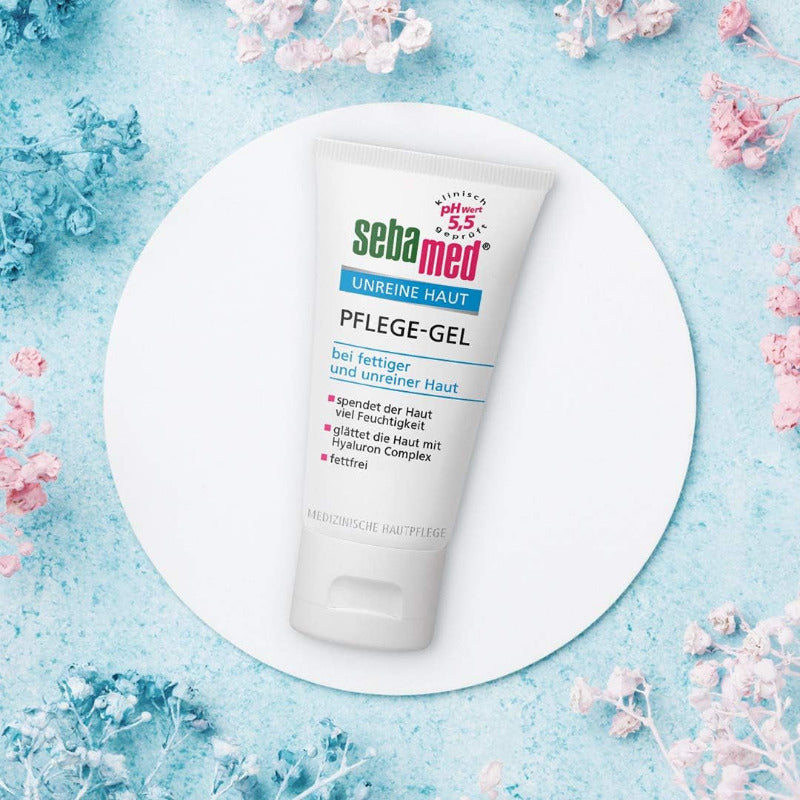 Sebamed Unreine Haut Pflege-Gel, Glättet Die Haut Mit Hyaluron Complex, Beruhigt Und Pflegt Die Unreine Und Fettige Haut, Inhalt 50 Ml (1Er Pack)
