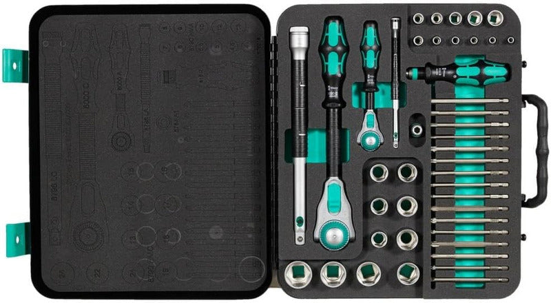 WERA Zyklop Speed Ratchet Set 8100 SA 6, 1/4" Drive, Metric, 28-Piece – Chrome Finish