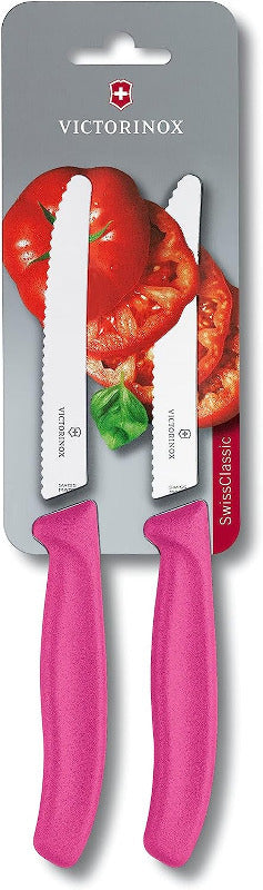 VICTORINOX Swiss Classic Tomato & Snack Knife Set – 6 Pieces, Black Handle, 11cm