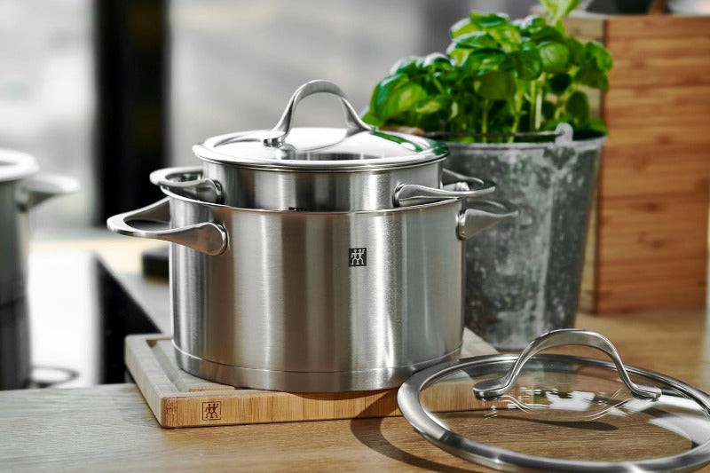 ZWILLING Essence 5-Piece Cookware Set – Stainless Steel, With Glass Lids | Induction-Ready