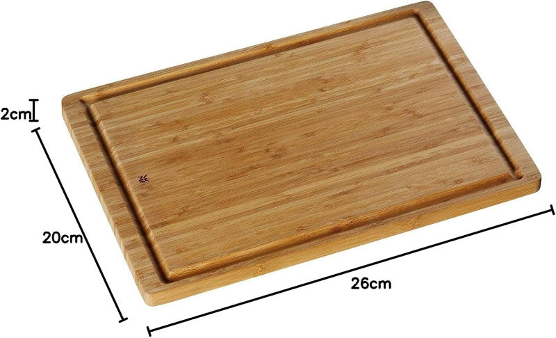 WMF Schneidebrett Bambus Natur, 45 X 30 X 1,9 Cm, Schneidebrett Holz, Bambus Brett, Holzbrett Groß - Tranchierbrett Mit Saftrille - Küchenbrett Klingenschonend