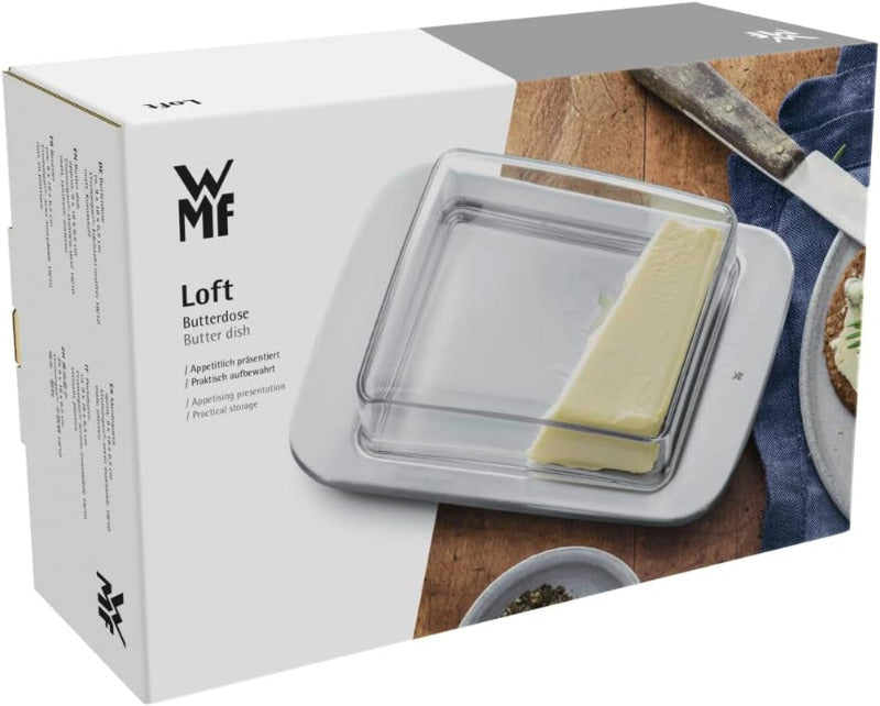 WMF Loft Brunch Butter Dish – 11.5 x 16.8 cm with Plastic Cover
