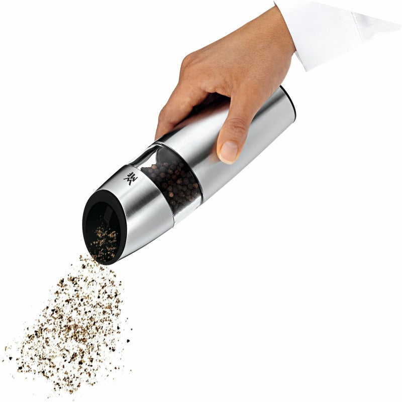 WMF Electric Tilting Mill 20 cm – Salt & Pepper Grinder Cromargan Stainless Steel & Glass