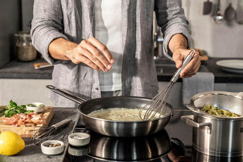 ZWILLING Pro Whisk – 28 cm | Stainless Steel & Silicone Balloon Whisk with Ergonomic Handle, Heat-Resistant, Silver