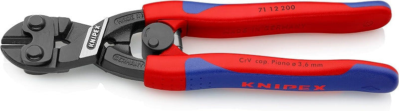 KNIPEX Cobolt Compact Bolt Cutter 200mm – Slim Multi-Component Grips, Black Atramentized | 71 02 200