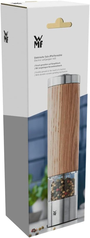 WMF Ceramill Electric Mill – 21.5 cm Oak Wood & Cromargan® Stainless Steel
