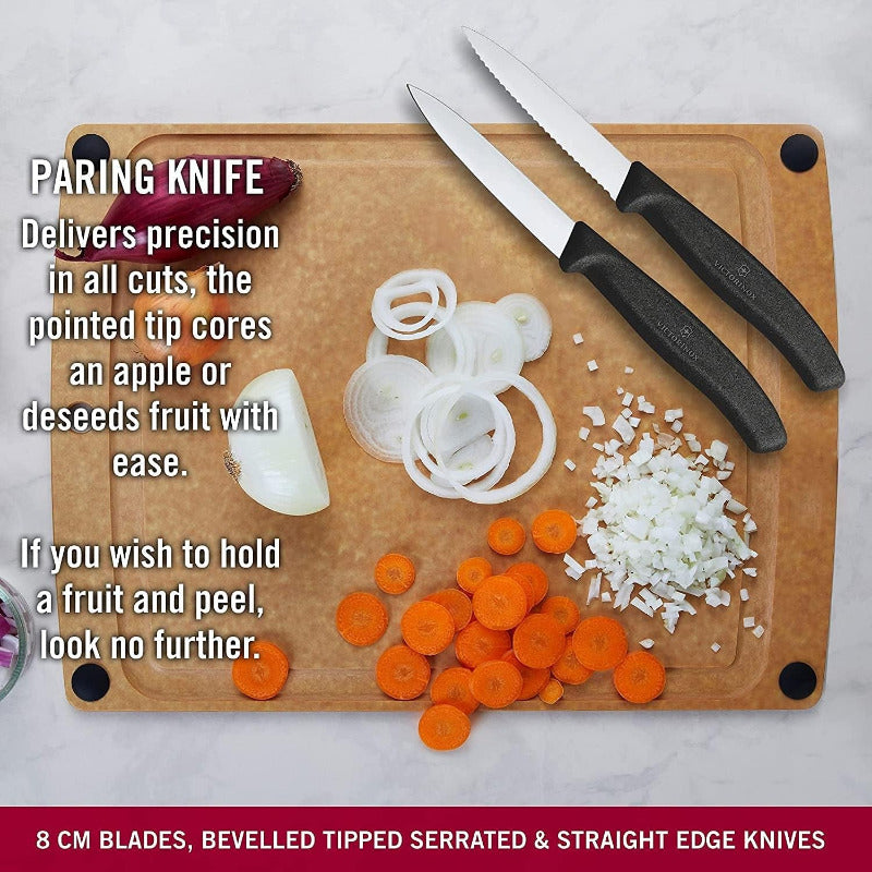 VICTORINOX Swiss Classic Vegetable Knife Set – 3-Piece, Red