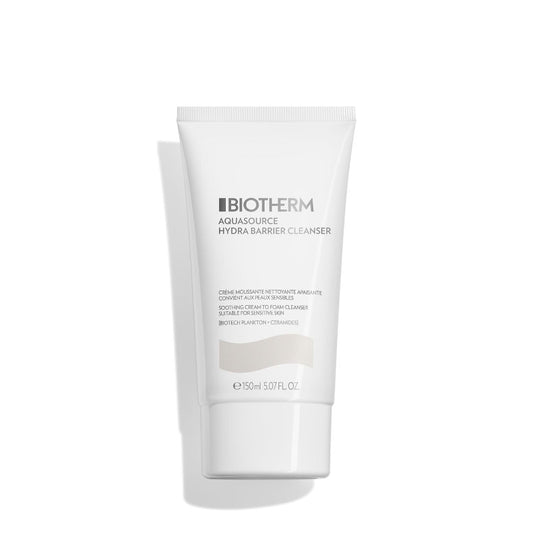 BIOTHERM Aquasource Hydra Barrier Cleanser – Cream-to-Foam Daily Hydration Defense