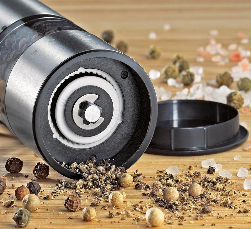 ZASSENHAUS Cologne Electric Pepper Mill – 14 cm | Adjustable Ceramic Grinder | Stainless Steel
