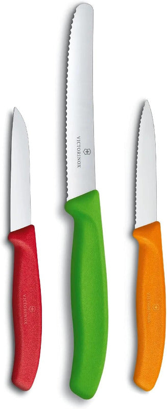VICTORINOX Swiss Classic Vegetable Knife Set – 3-Piece, Red