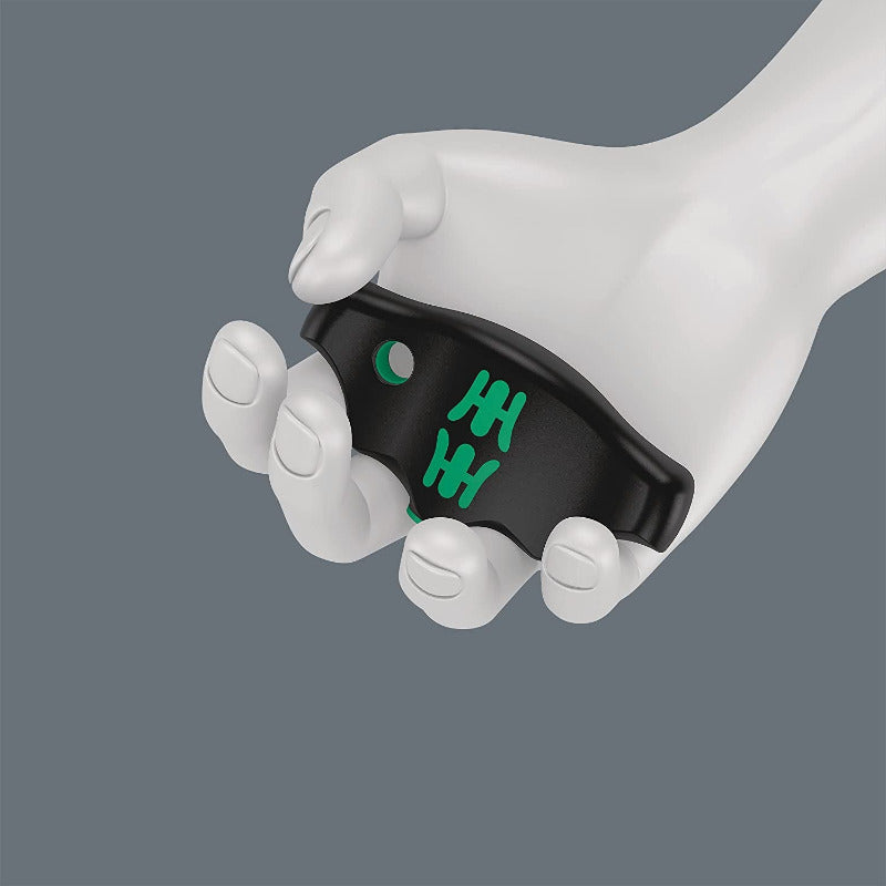 Wera 416 RA T-Handle Ratchet Bit Holder with Rapidaptor, 1/4", 45mm – Black/Green
