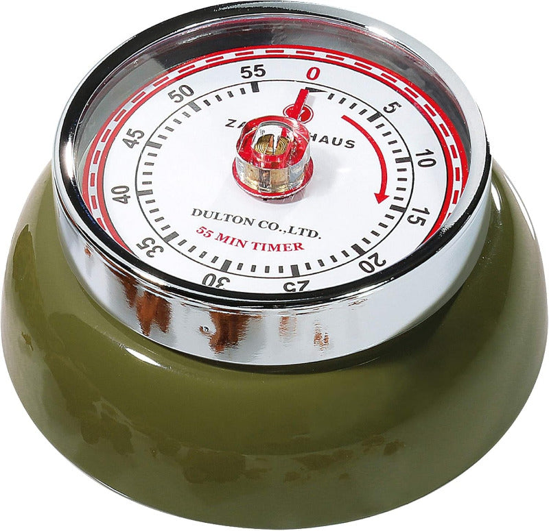 ZASSENHAUS Speed Kitchen Timer – Kiwi Green | 7 cm Stainless Steel