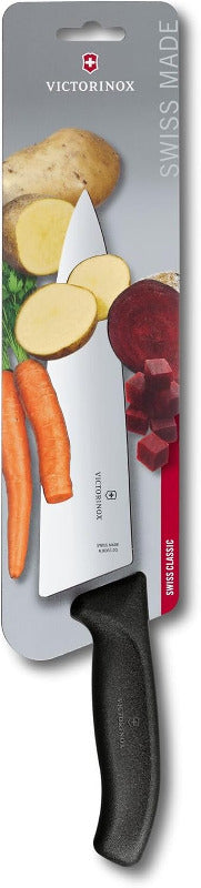 VICTORINOX Swiss Classic Carving Knife – 20 cm | Professional Straight Edge | Black Handle