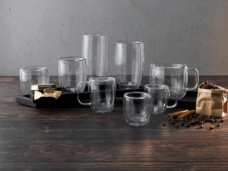 ZWILLING Sorrento Doppelwandige Kaffee-Gläser, 2X200 Ml, Borosilikatglas, Thermogläser, Hitzebeständig, 2-Tlg