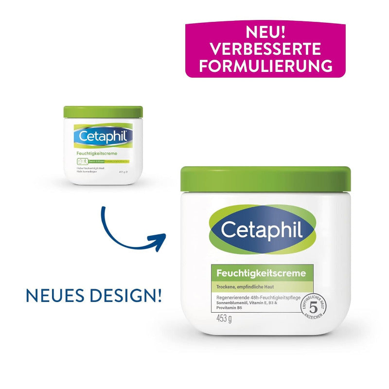 CETAPHIL Moisturizing Cream (2 x 453g) – Intense 48H Hydration for Dry, Sensitive Skin