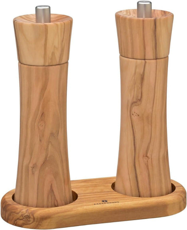 ZASSENHAUS Olive Wood Mill Tray – 17.2 cm | Elegant mill coaster for Salt & Pepper Grinders